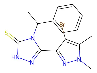 3-(4-bromo-1,5-dimethylpyrazol-3-yl)-4-(1-phenylethyl)-1H-1,2,4-triazole-5-thione structure