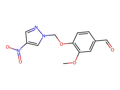 3-Methoxy-4-((4-nitro-1H-pyrazol-1-yl)methoxy)benzaldehyde structure