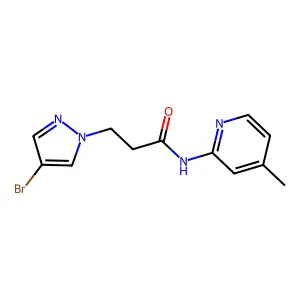 3-(4-bromopyrazol-1-yl)-N-(4-methylpyridin-2-yl)propanamide structure