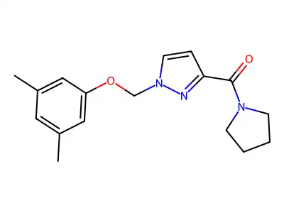 [1-[(3,5-Dimethylphenoxy)methyl]pyrazol-3-yl]-pyrrolidin-1-ylmethanone structure
