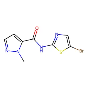 N-(5-bromo-1,3-thiazol-2-yl)-1-methyl-1H-pyrazole-5-carboxamide structure