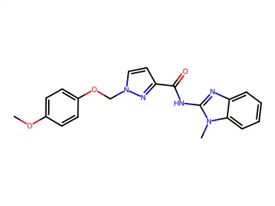1-[(4-methoxyphenoxy)methyl]-N-(1-methylbenzimidazol-2-yl)pyrazole-3-carboxamide structure