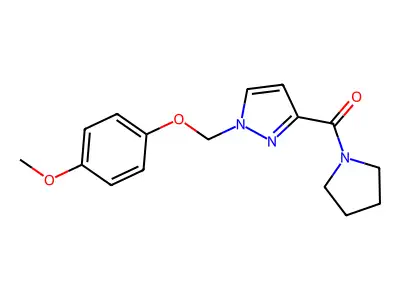 [1-[(4-Methoxyphenoxy)methyl]pyrazol-3-yl]-pyrrolidin-1-ylmethanone structure