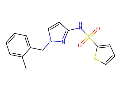 N-[1-[(2-methylphenyl)methyl]pyrazol-3-yl]thiophene-2-sulfonamide structure