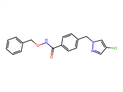 4-[(4-chloropyrazol-1-yl)methyl]-N-phenylmethoxybenzamide structure