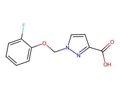 1-[(2-fluorophenoxy)methyl]-1H-pyrazole-3-carboxylic acid structure