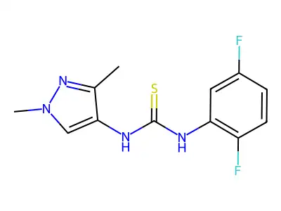 1-(2,5-Difluorophenyl)-3-(1,3-dimethylpyrazol-4-yl)thiourea structure