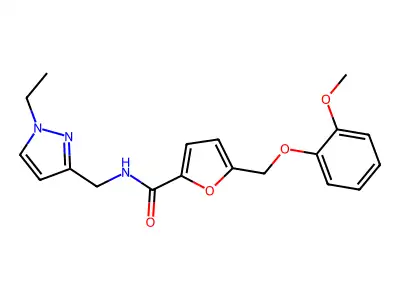 N-[(1-ethylpyrazol-3-yl)methyl]-5-[(2-methoxyphenoxy)methyl]furan-2-carboxamide structure
