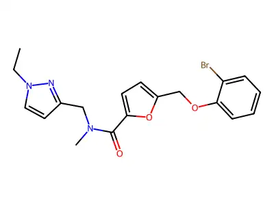 5-[(2-bromophenoxy)methyl]-N-[(1-ethylpyrazol-3-yl)methyl]-N-methylfuran-2-carboxamide structure