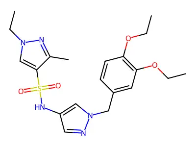 N-[1-(3,4-diethoxybenzyl)-1H-pyrazol-4-yl]-1-ethyl-3-methyl-1H-pyrazole-4-sulfonamide structure