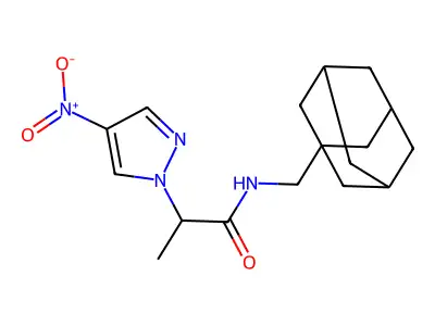 N-(1-adamantylmethyl)-2-(4-nitropyrazol-1-yl)propanamide structure