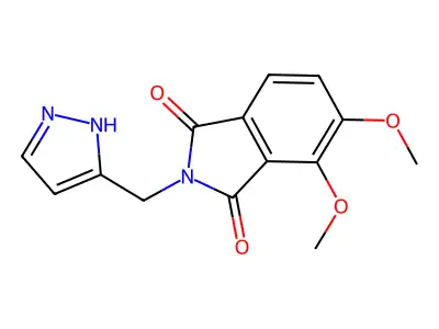 4,5-dimethoxy-2-(1H-pyrazol-5-ylmethyl)isoindole-1,3-dione structure