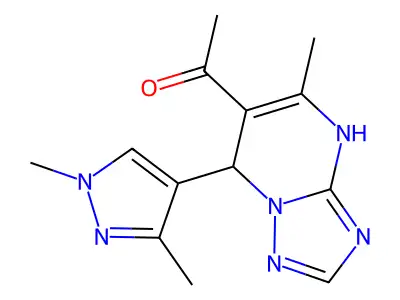 1-(7-(1,3-dimethyl-1H-pyrazol-4-yl)-5-methyl-4,7-dihydro-[1,2,4]triazolo[1,5-a]pyrimidin-6-yl)ethanone structure