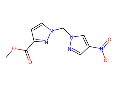 Methyl 1-((4-nitro-1H-pyrazol-1-yl)methyl)-1H-pyrazole-3-carboxylate structure