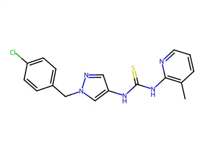 1-[1-[(4-Chlorophenyl)methyl]pyrazol-4-yl]-3-(3-methylpyridin-2-yl)thiourea structure