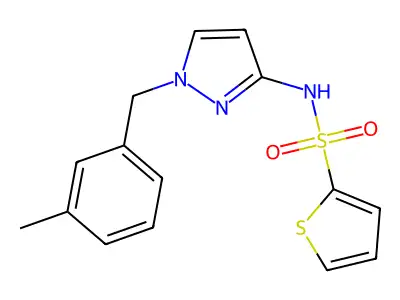 N-[1-(3-methylbenzyl)-1H-pyrazol-3-yl]thiophene-2-sulfonamide structure