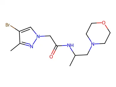 4-Bromo-3-methyl-N-[1-methyl-2-(4-morpholinyl)ethyl]-1H-pyrazole-1-acetamide structure