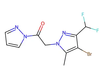 2-[4-Bromo-3-(difluoromethyl)-5-methylpyrazol-1-yl]-1-pyrazol-1-ylethanone structure