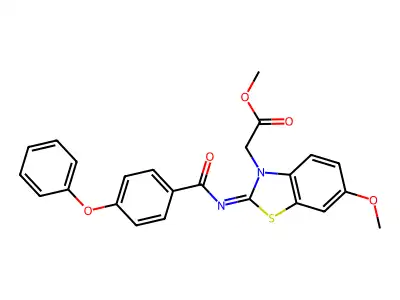 Methyl 2-[6-methoxy-2-(4-phenoxybenzoyl)imino-1,3-benzothiazol-3-yl]acetate structure