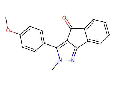Indeno[1,2-c]pyrazol-4(2H)-one, 3-(4-methoxyphenyl)-2-methyl- structure