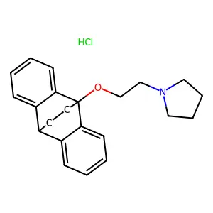 9,10-Ethanoanthracene, 9,10-dihydro-9-(2-pyrrolidinylethoxy)-, hydrochloride structure