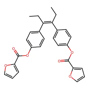 [4-[4-[4-(Furan-2-carbonyloxy)phenyl]hex-3-en-3-yl]phenyl] furan-2-carboxylate structure