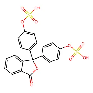 Dipotassium 1-oxo-3H-isobenzofuran-3,3-diylbis(p-phenylene) bis(sulphate) structure