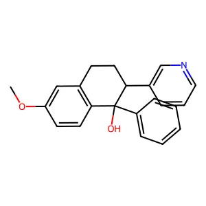 6-Methoxy-1-phenyl-2-(3-pyridyl)-1,2,3,4-tetrahydro-1-naphthol structure