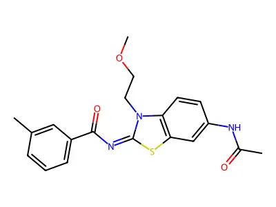 (Z)-N-(6-acetamido-3-(2-methoxyethyl)benzo[d]thiazol-2(3H)-ylidene)-3-methylbenzamide structure