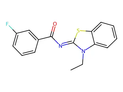 (E)-N-(3-ethylbenzo[d]thiazol-2(3H)-ylidene)-3-fluorobenzamide structure