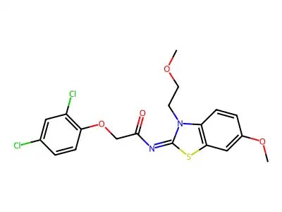 (Z)-2-(2,4-dichlorophenoxy)-N-(6-methoxy-3-(2-methoxyethyl)benzo[d]thiazol-2(3H)-ylidene)acetamide structure