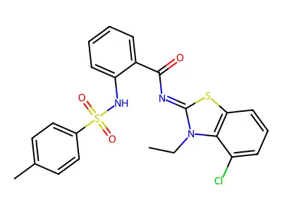 (E)-N-(4-chloro-3-ethylbenzo[d]thiazol-2(3H)-ylidene)-2-(4-methylphenylsulfonamido)benzamide structure