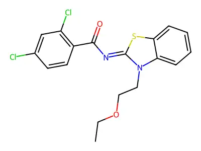 (Z)-2,4-dichloro-N-(3-(2-ethoxyethyl)benzo[d]thiazol-2(3H)-ylidene)benzamide structure