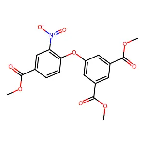 1,3-Dimethyl 5-(4-(methoxycarbonyl)-2-nitrophenoxy)-1,3-benzenedicarboxylate structure