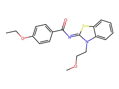 4-ethoxy-N-[3-(2-methoxyethyl)-1,3-benzothiazol-2-ylidene]benzamide structure