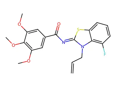(Z)-N-(3-allyl-4-fluorobenzo[d]thiazol-2(3H)-ylidene)-3,4,5-trimethoxybenzamide structure