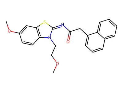 (Z)-N-(6-methoxy-3-(2-methoxyethyl)benzo[d]thiazol-2(3H)-ylidene)-2-(naphthalen-1-yl)acetamide structure
