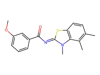 (E)-3-methoxy-N-(3,4,5-trimethylbenzo[d]thiazol-2(3H)-ylidene)benzamide structure