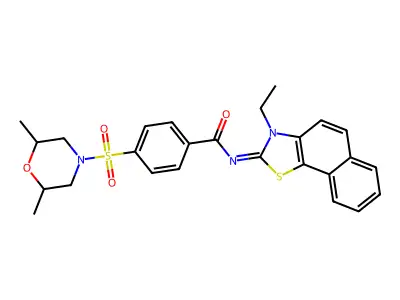(E)-4-((2,6-dimethylmorpholino)sulfonyl)-N-(3-ethylnaphtho[2,1-d]thiazol-2(3H)-ylidene)benzamide structure