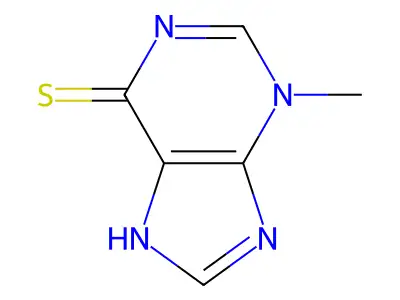 3-methyl-7H-purine-6-thione structure