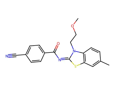 (Z)-4-cyano-N-(3-(2-methoxyethyl)-6-methylbenzo[d]thiazol-2(3H)-ylidene)benzamide structure