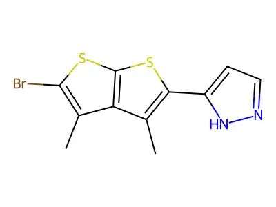 5-(5-bromo-3,4-dimethylthieno[2,3-b]thiophen-2-yl)-1H-pyrazole structure