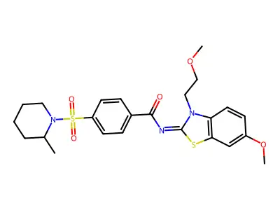 (Z)-N-(6-methoxy-3-(2-methoxyethyl)benzo[d]thiazol-2(3H)-ylidene)-4-((2-methylpiperidin-1-yl)sulfonyl)benzamide structure