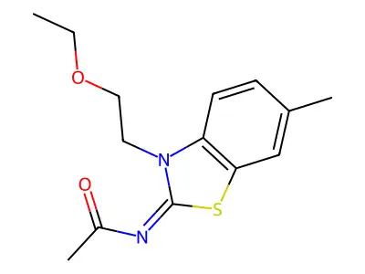 (Z)-N-(3-(2-ethoxyethyl)-6-methylbenzo[d]thiazol-2(3H)-ylidene)acetamide structure