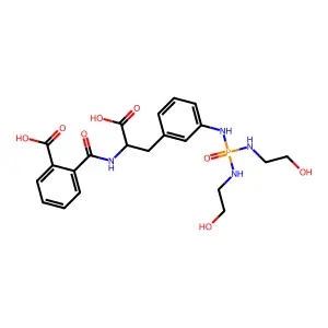 2-[[1-[[3-[bis(2-hydroxyethylamino)phosphorylamino]phenyl]methyl]-2-hydroxy-2-oxo-ethyl]carbamoyl]benzoic acid structure