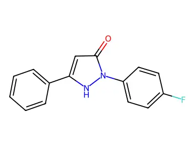 2-(4-fluorophenyl)-5-phenyl-1,2-dihydro-3H-pyrazol-3-one structure