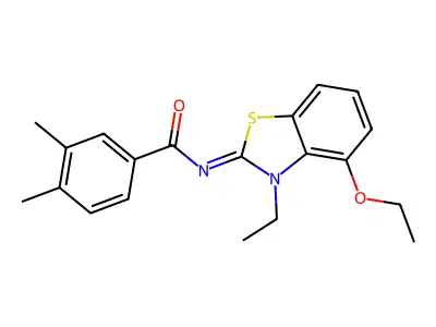 (E)-N-(4-ethoxy-3-ethylbenzo[d]thiazol-2(3H)-ylidene)-3,4-dimethylbenzamide structure