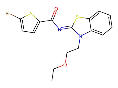 (Z)-5-bromo-N-(3-(2-ethoxyethyl)benzo[d]thiazol-2(3H)-ylidene)thiophene-2-carboxamide structure