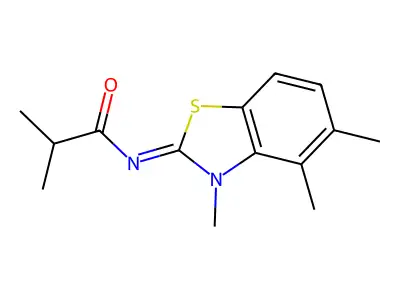 (E)-N-(3,4,5-trimethylbenzo[d]thiazol-2(3H)-ylidene)isobutyramide structure