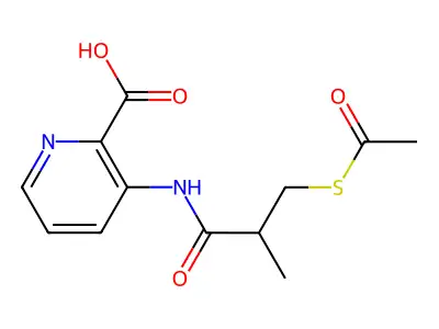 2-Pyridinecarboxylic acid, 3-((3-(acetylthio)-2-methyl-1-oxopropyl)amino)- structure